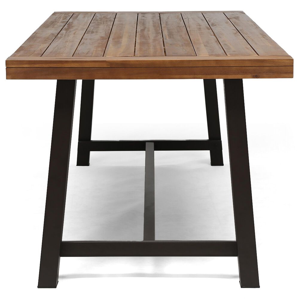 Noble House Carlisle Patio Dining Table in Sandblast Teak Brown, , large