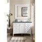 James Martin Vanities Palisades 48" Single Bathroom Vanity in Bright White with 3 cm Charcoal Soapstone Quartz Top and Rectangular Sink, , large