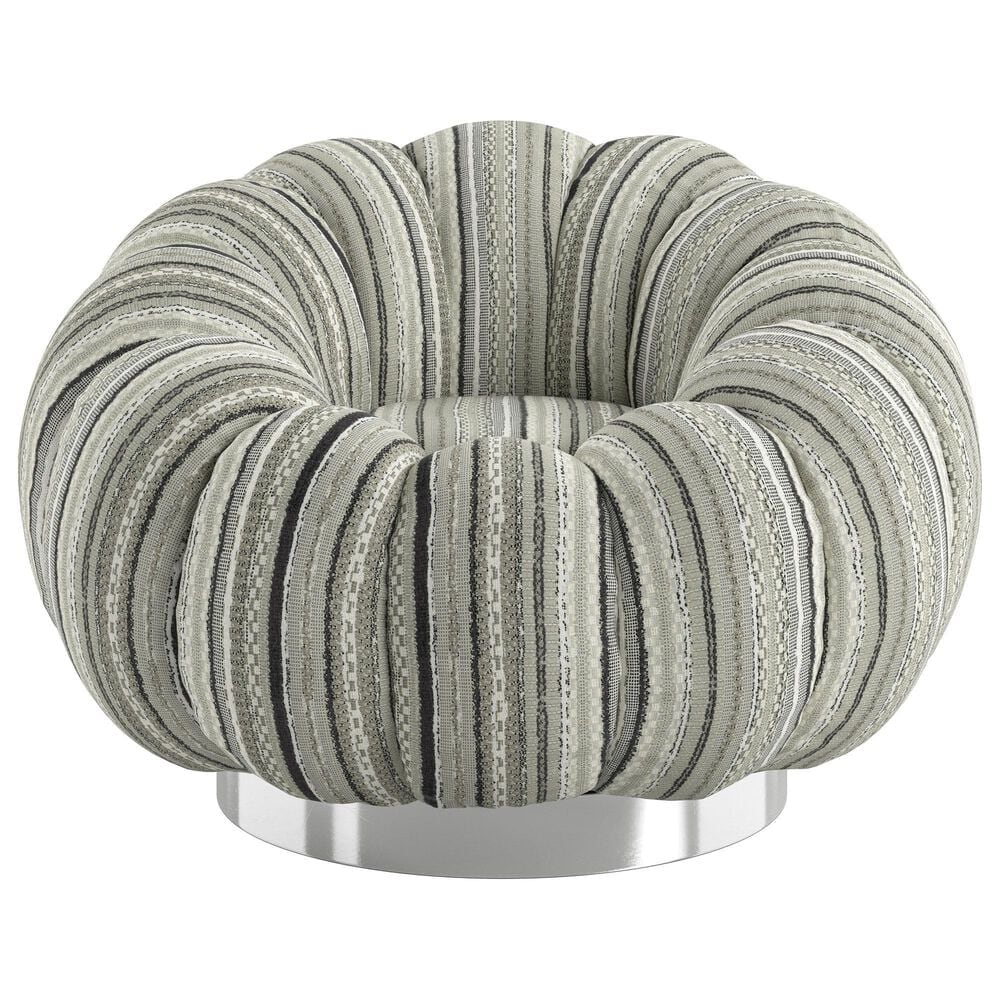 Emerald Home Furnishings Lily Pumpkin Swivel Chair in Black Stripe, , large
