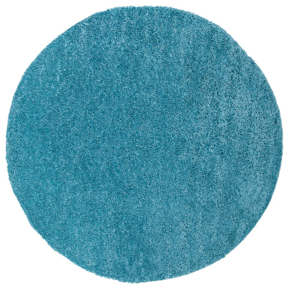 Safavieh August Shag 5"3" Round Turquoise Area Rug, , large