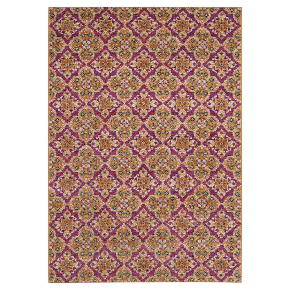 Safavieh Madison MAD605A 5"1" x 7"6" Fuchsia and Gold Area Rug, , large