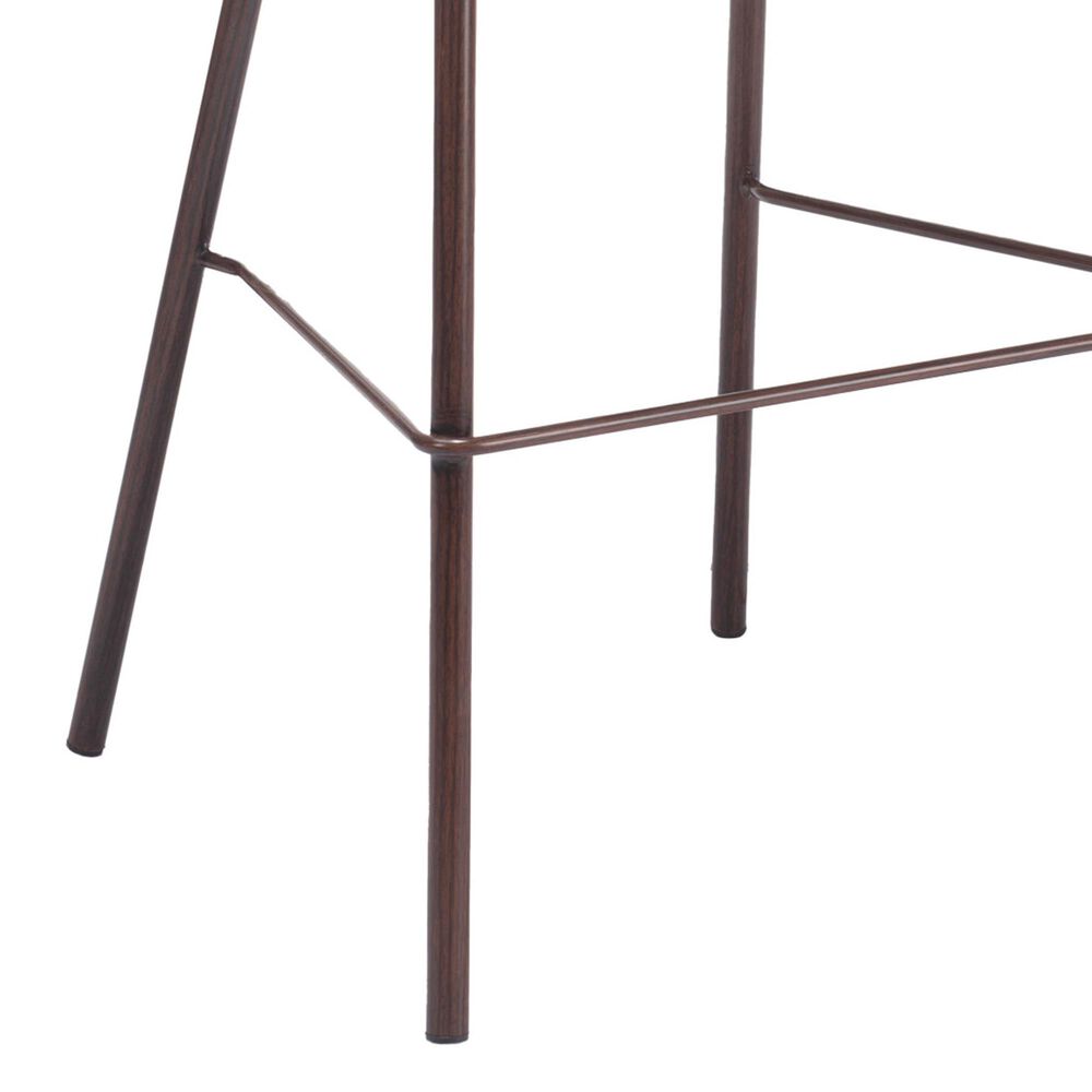 Zuo Modern Freycinet Patio Barstool with Natural Frame in Gray (Set of 2), , large
