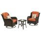 HOMLUX 3-Piece Patio Conversation Set with Swivel Chairs in Orange Red, , large
