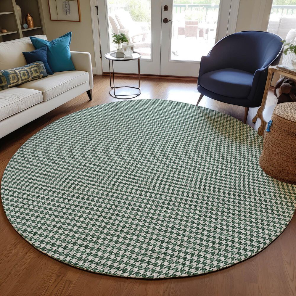 Dalyn Rug Company Hinton 6&#39; Round Green Indoor/Outdoor Area Rug, , large