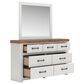 Ashley Savonport 5 Piece Full Storage Bedroom Set in White and Brown, , large