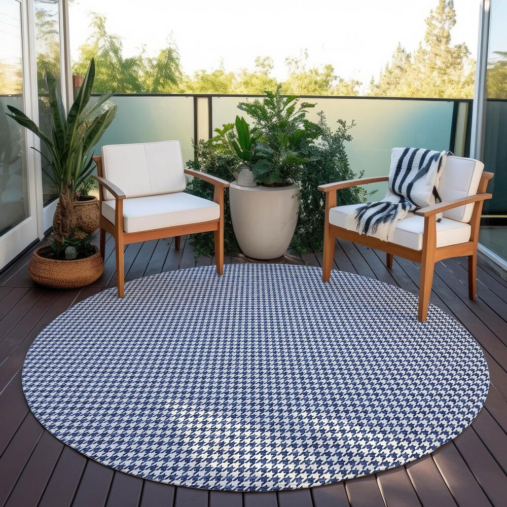 Dalyn Rug Company Hinton 10&#39; Round Navy Indoor/Outdoor Area Rug, , large