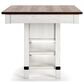Ashley Valebeck Counter Height Table in White and Brown - Table Only, , large