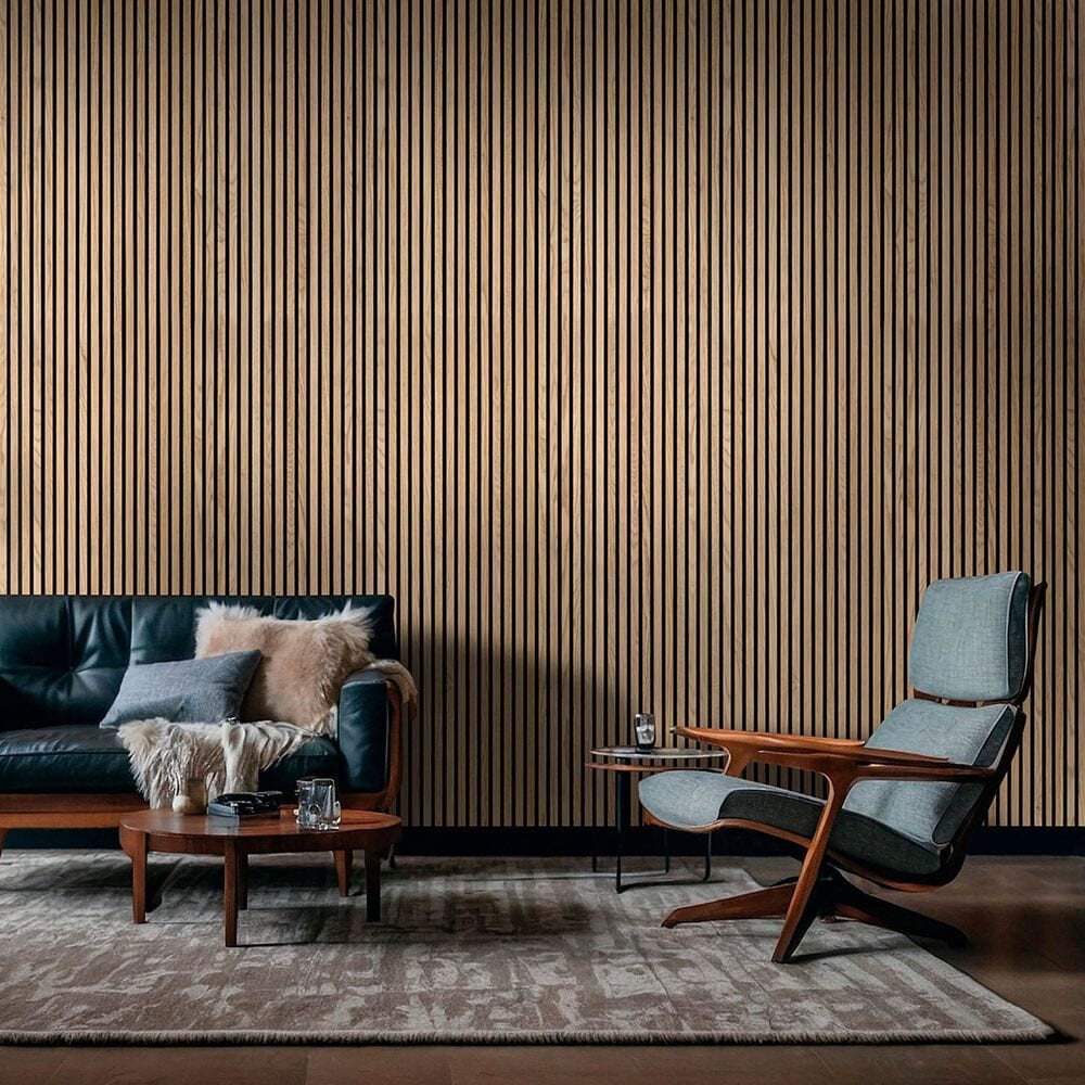 MS International Acoustic Wood Slat Natural 9.5&quot; x 120&quot; Wall Panels, , large