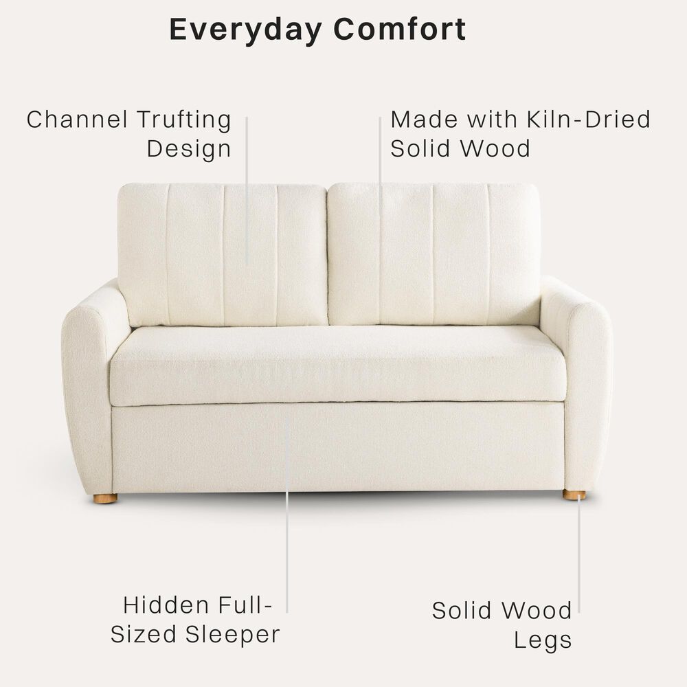 Lifestyle Solutions Galloway Convertible Loveseat in Ivory, , large