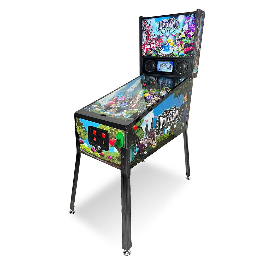 Wonderland Amusements Alice Goes to Wonderland Pinball Machine in Black, , large