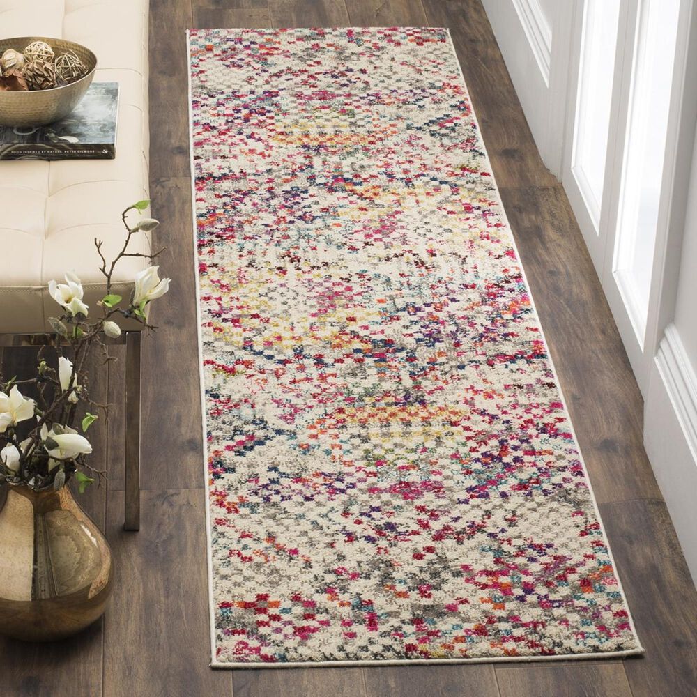 Safavieh Monaco MNC241G-210 2"2" x 10" Grey/Multi Runner, , large