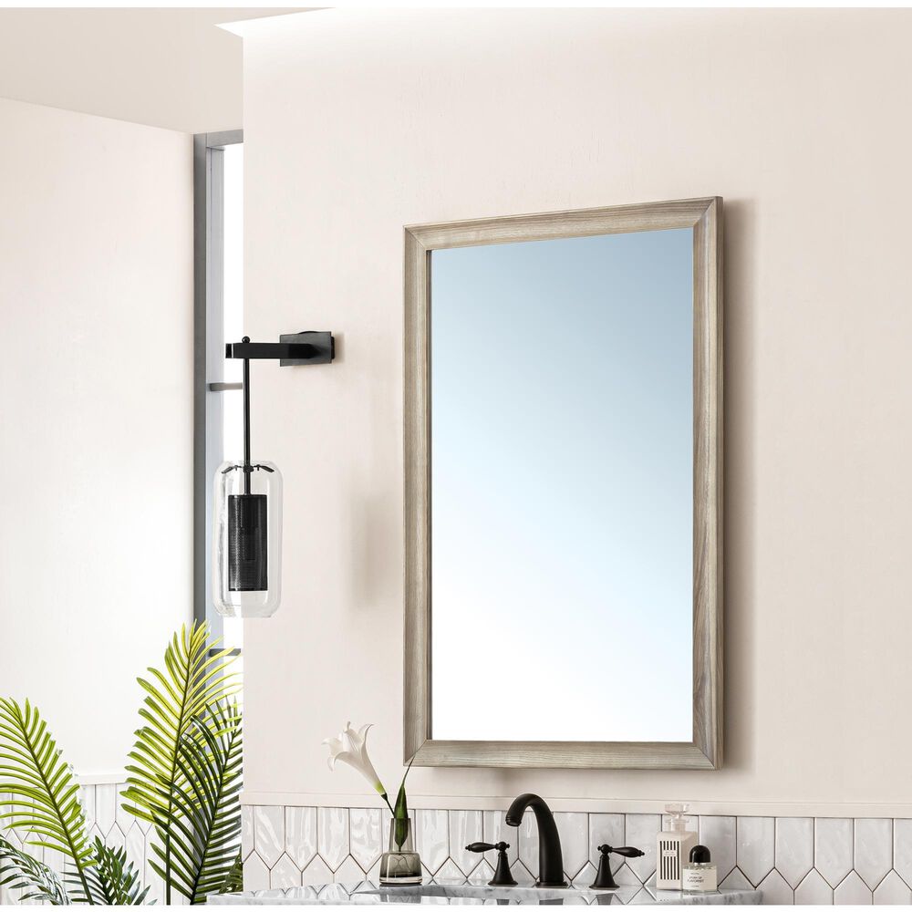 James Martin Vanities Glenbrooke 26&quot; Rectangular Mirror in Whitewashed Oak, , large