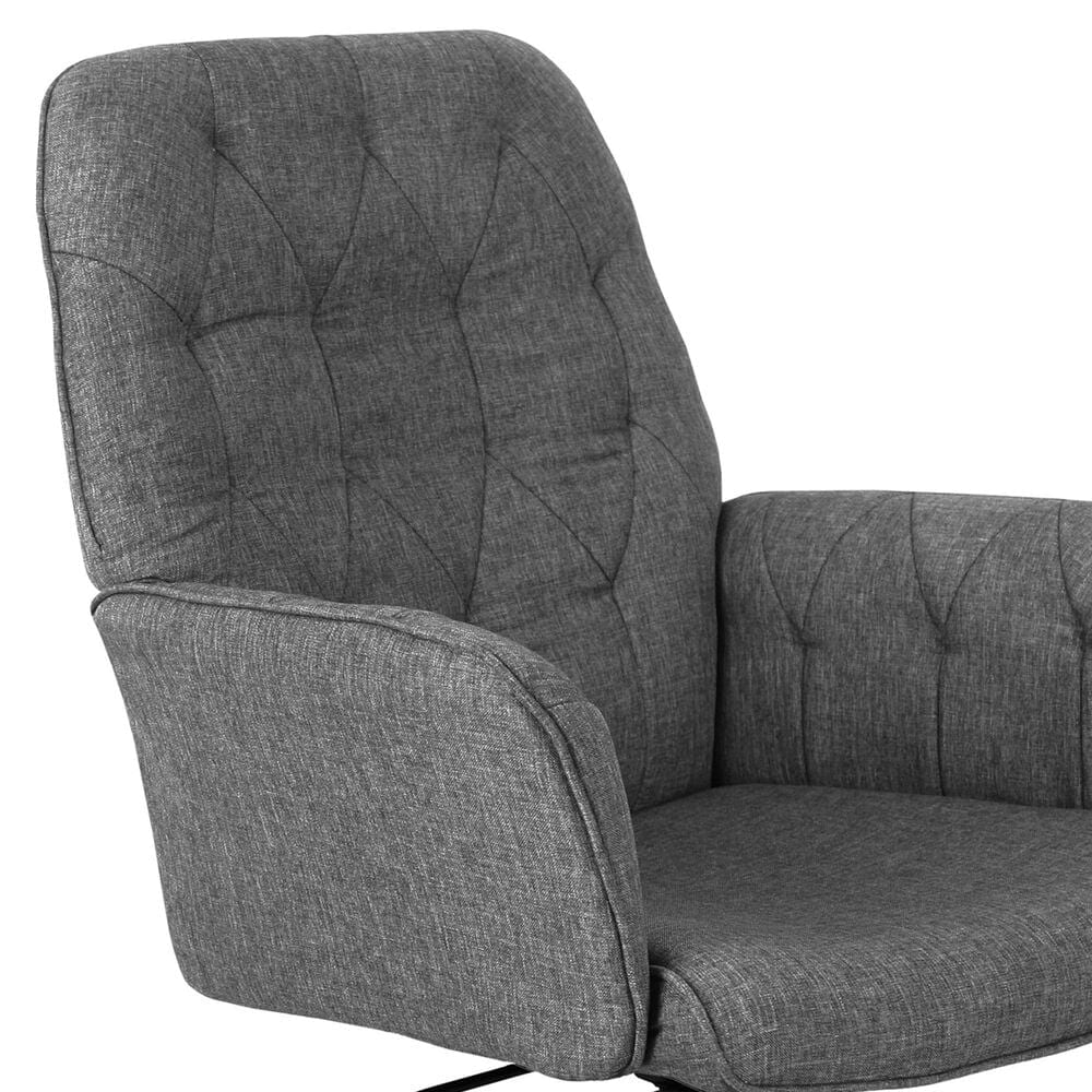 Rta Products Llc Modern Upholstered Tufted Office Chair with Arms in Grey, , large