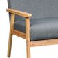 HOMLUX 45" Stationary Loveseat with Solid Wood Arms in Gray, , large