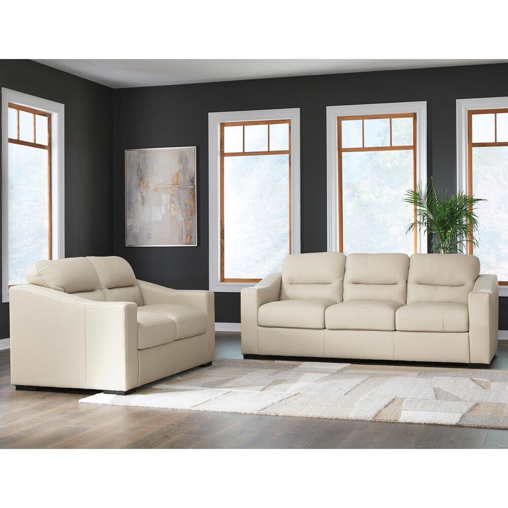 Ashley Treasure Trove Stationary Sofa and Loveseat Set in Almond, , large