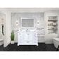 Lexora Home Dukes 48" Single Bathroom Vanity in White with 2 cm White Cultured Marble Top and Rectangular Sink, , large