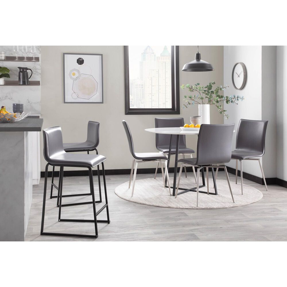 Lumisource Mara Counter Stool with Grey Cushion in Black &#40;Set of 2&#41;, , large