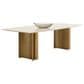 Club Collection By Sunpan Astara Dining Table in Cream and Antique Brass - Table Only, , large