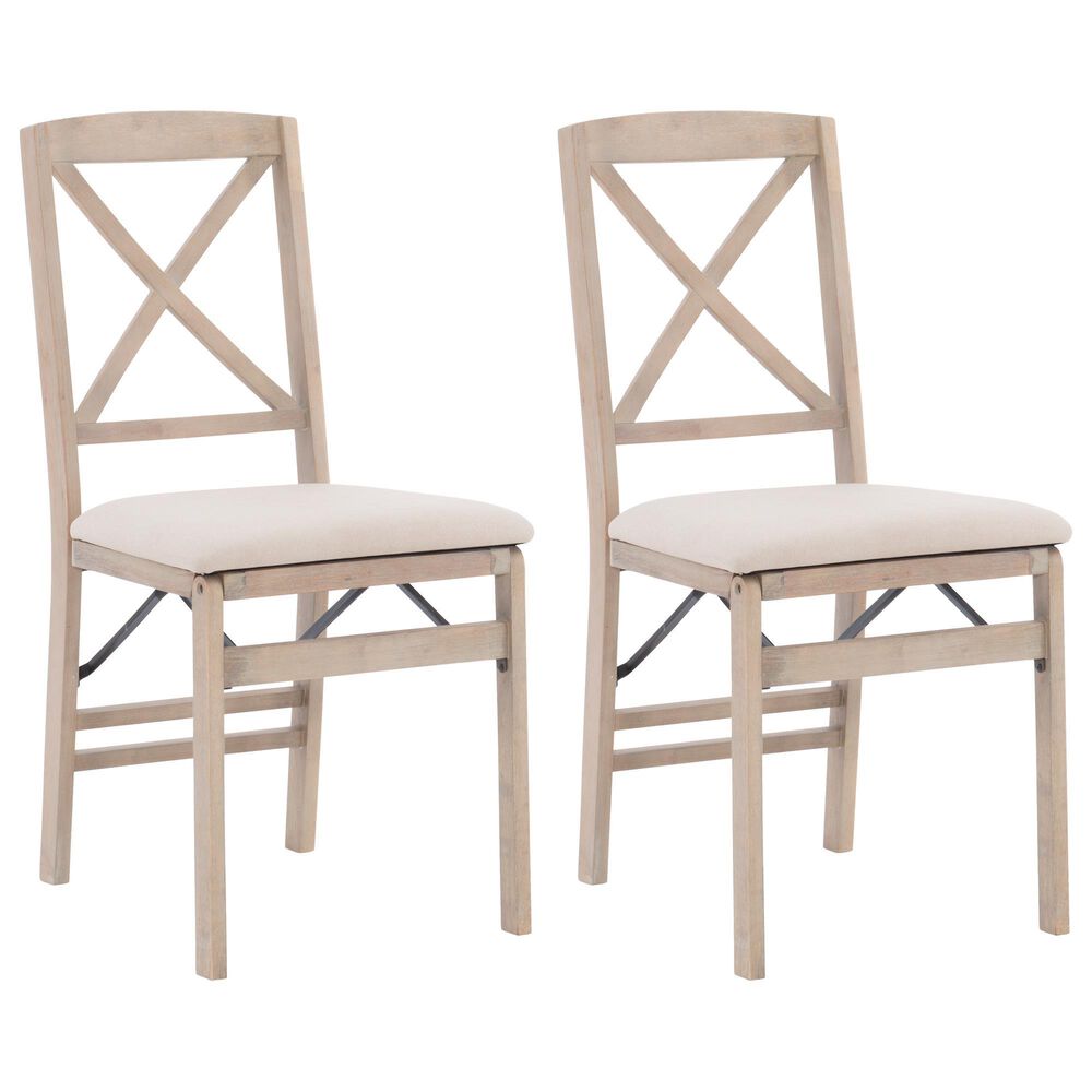Linon Home Decor Triena X-Back Folding Side Chair in Grey Wash (Set of 2), , large