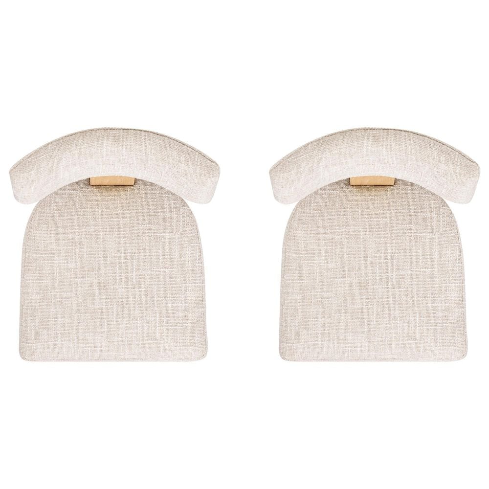 Jennifer Taylor Home Louise Side Chair with Travertine Beige Cushion in White Washed and Natural (Set of 2), , large