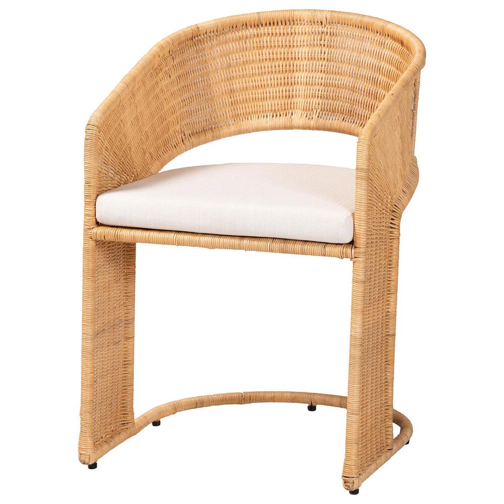 Baxton Studio Palm Arm Chair in Light Honey, , large