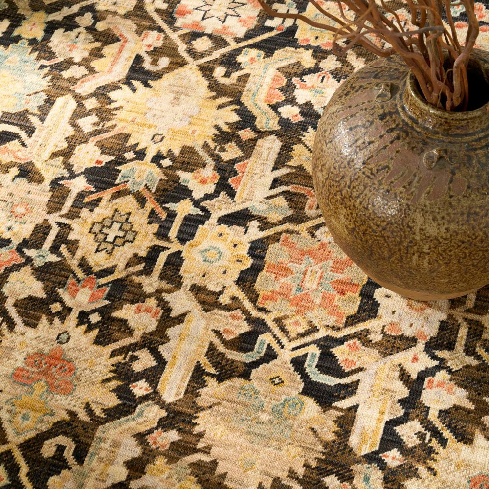 Nourison Antique Bloom Mocha and Multicolor 9' x 12' Area Rug, , large