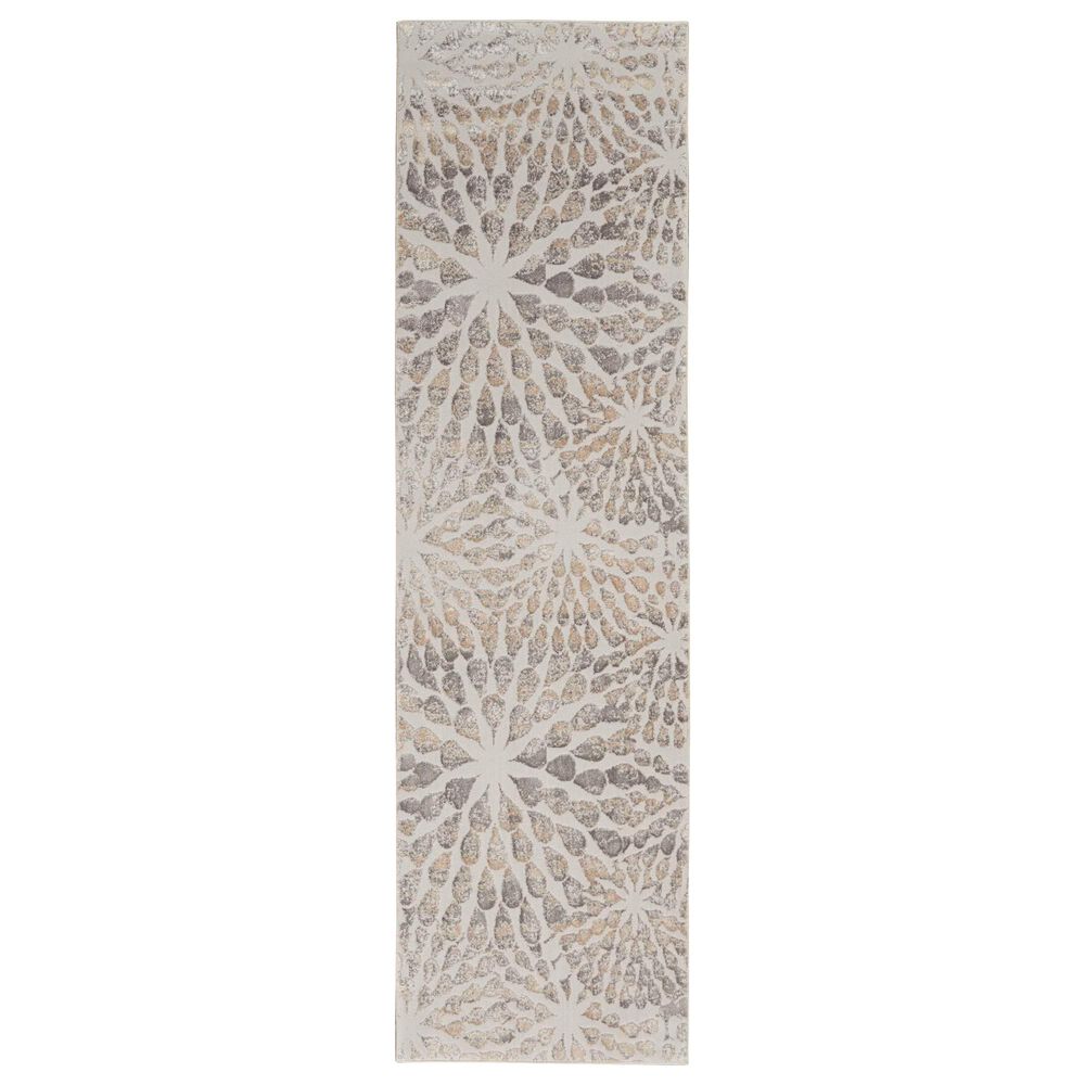Nourison Silky Textures SLY07 2"2" x 7"6" Ivory and Beige Runner, , large