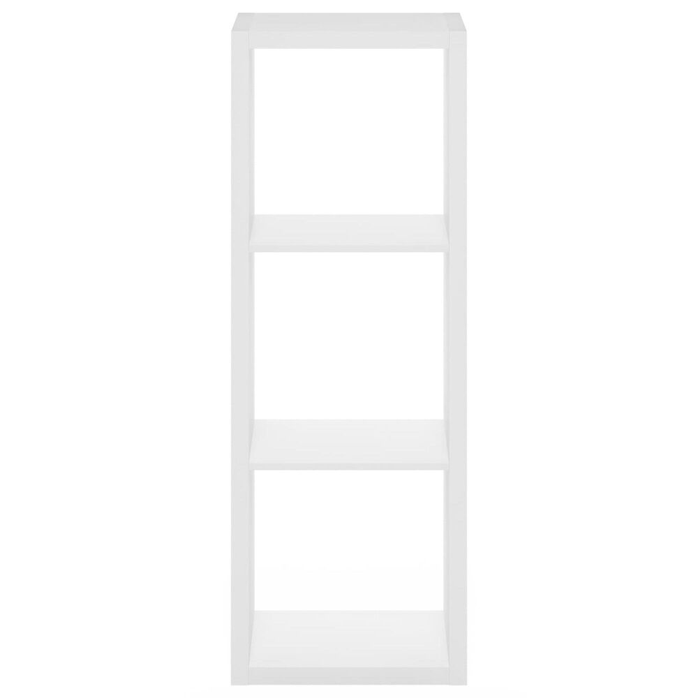 HOMLUX 3-Cube Reversible Open Back Bookshelf in White, , large