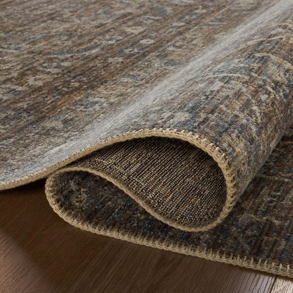 Loloi Heritage 4&#39; x 8&#39; Lagoon and Tobacco Area Rug, , large
