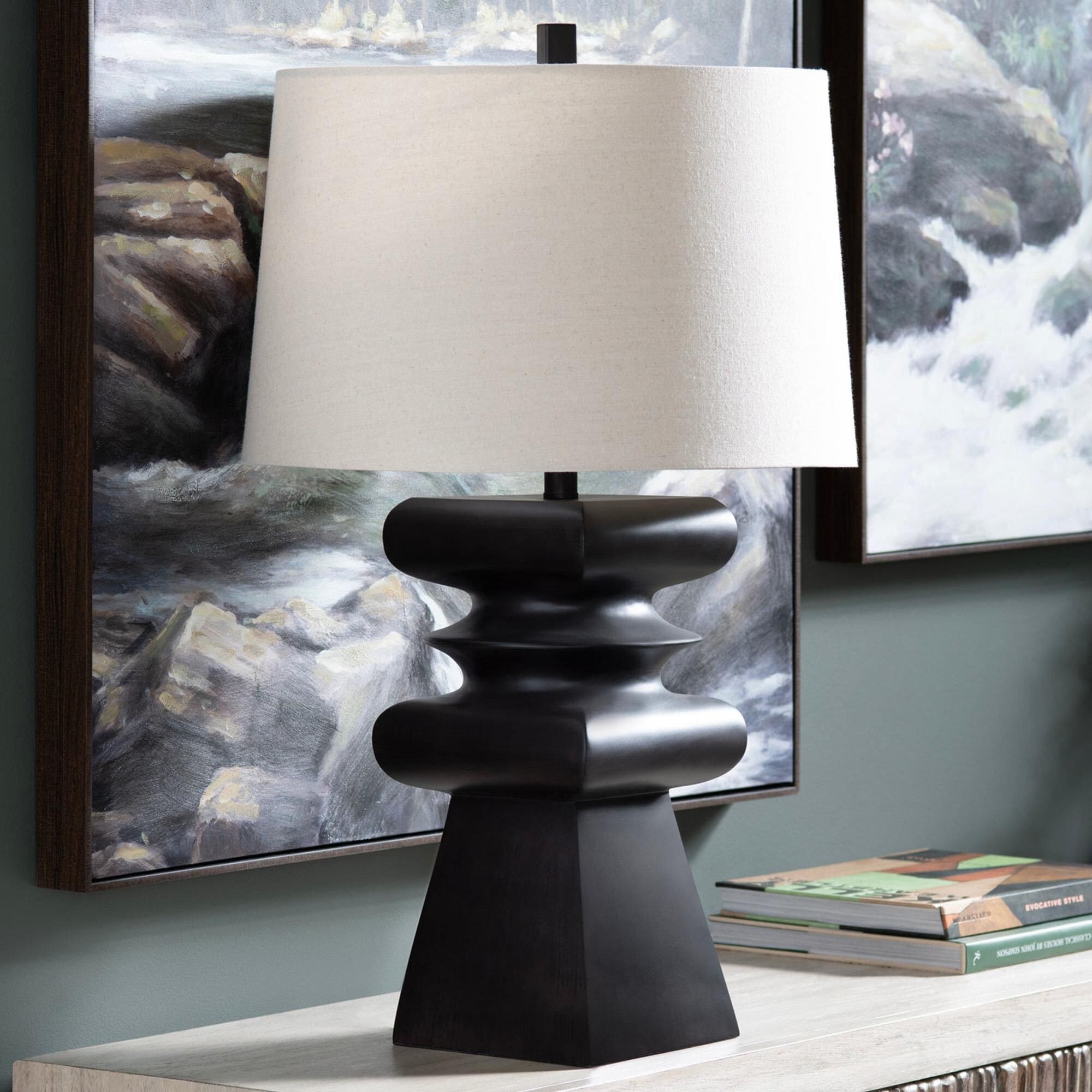Crestview Collection Zane Table Lamp in Black