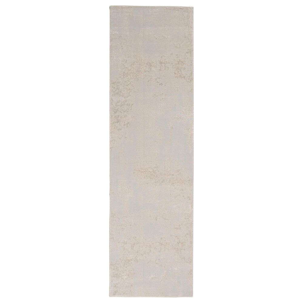 Nourison Silky Textures SLY01 2"2" x 7"6" Ivory and Grey Runner, , large