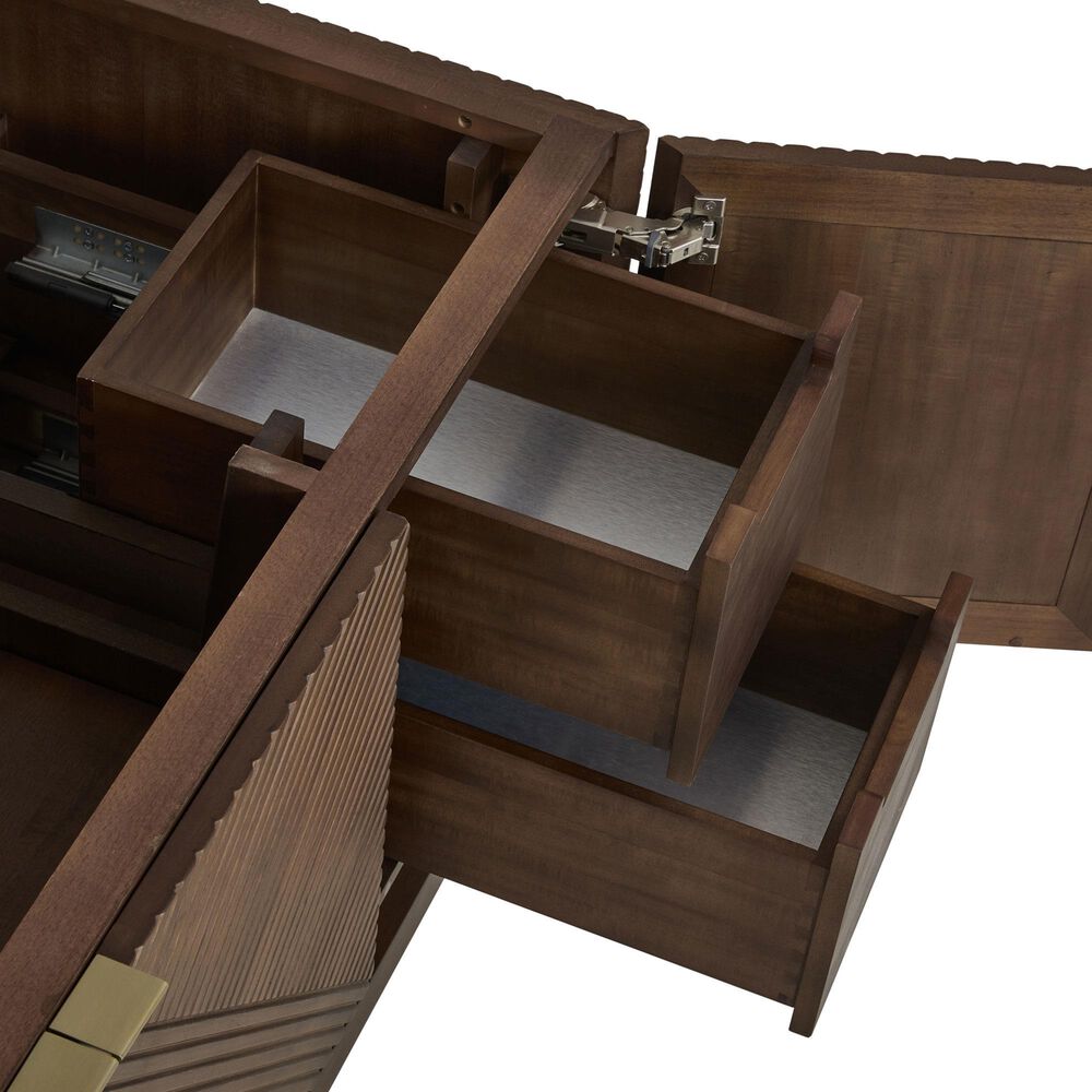 James Martin Vanities Marcello 48" Single Bathroom Vanity in Chestnut with 3 cm Ethereal Noctis Quartz Top, Rectangular Sink and FreePower Wireless Charger, , large