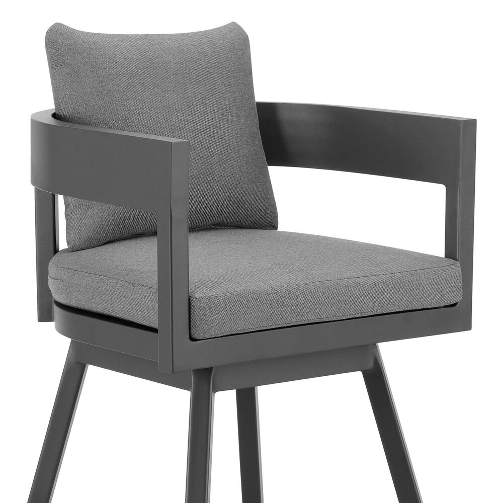 Blue River Menorca Patio Swivel Bar Stool in Dark Gray, , large