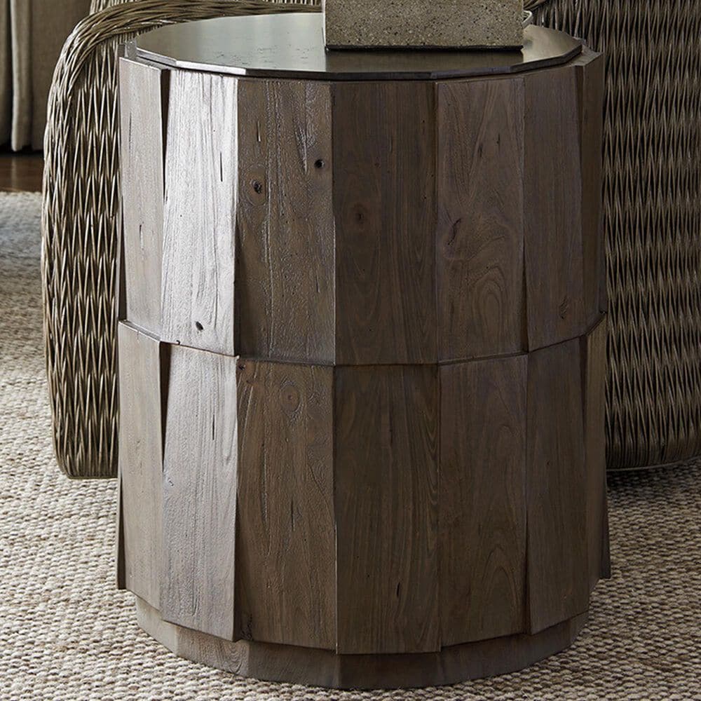 Lexington Furniture Cypress Point Everett Round End Table in Dark Pewter Gray, , large