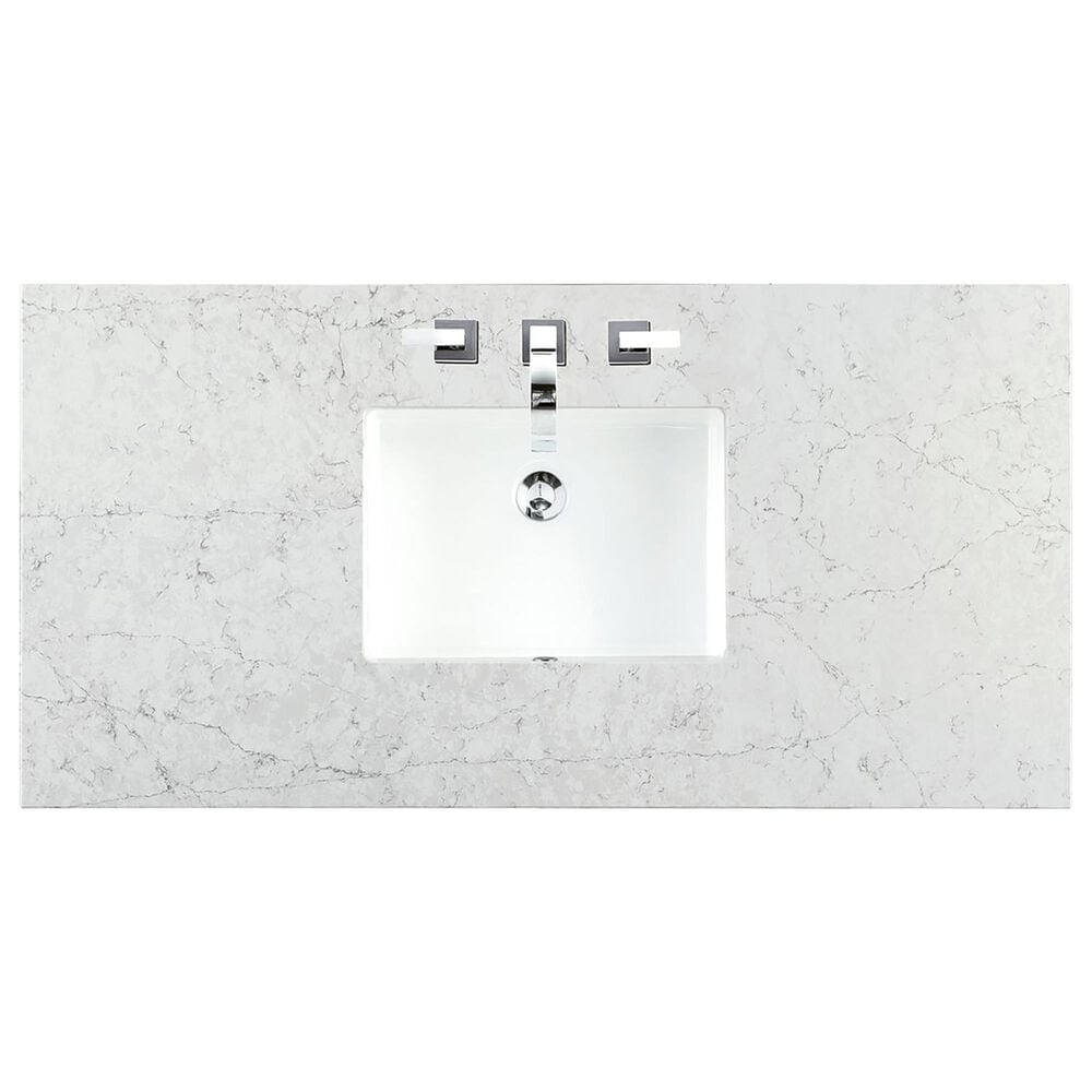 James Martin Vanities Lorelai 48&quot; Single Vanity in Bright White with 3 cm Eternal Jasmine Pearl Quartz Top, , large