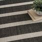 Nourison Positano POS03 Black and Ivory 7" x 10" Indoor/Outdoor Area Rug, , large