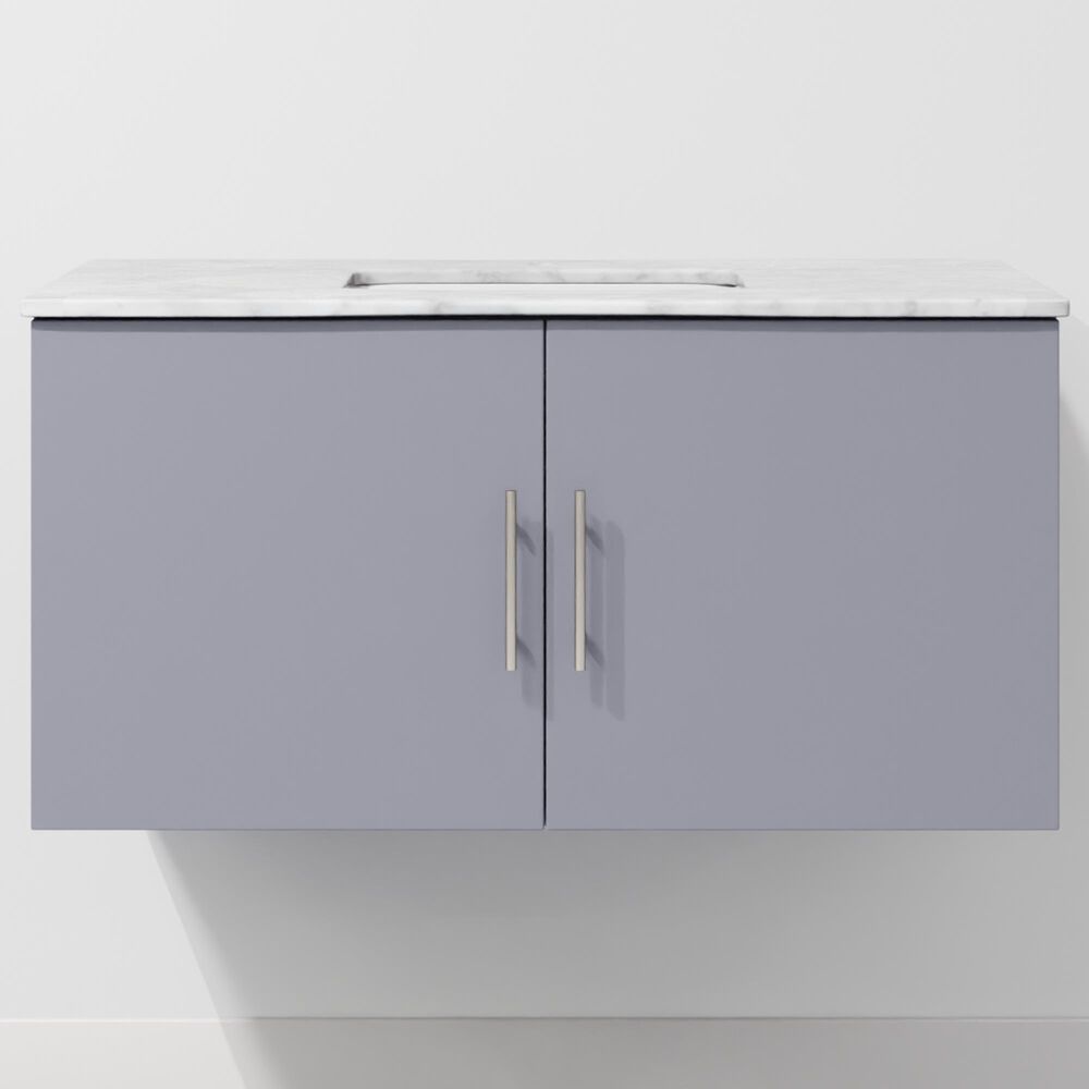 Lexora Home Geneva 36" Single Bathroom Vanity in Dark Grey with 2 cm White Carrara Marble Top and Rectangular Sink, , large
