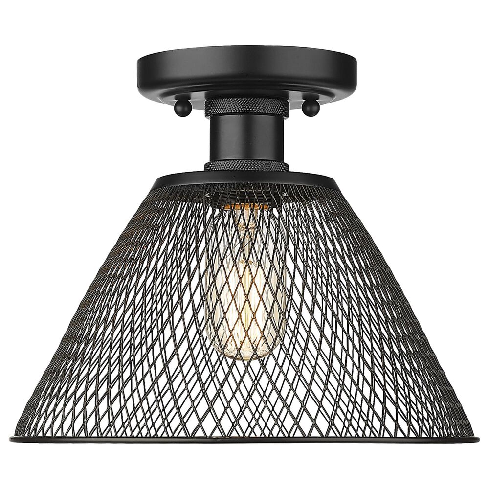 Golden Lighting Carver 1-Light Semi-Flush in Matte Black, , large