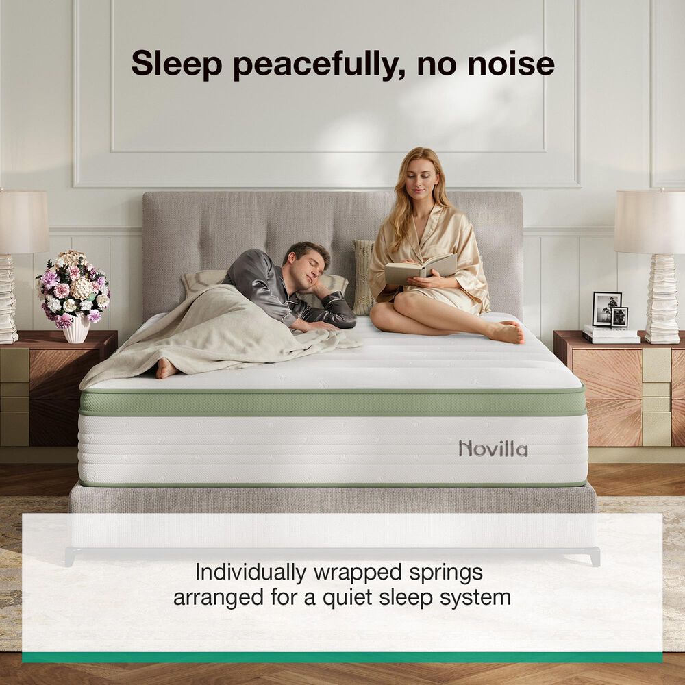 Novilla Grove 10" Medium Hybrid King Mattress in a Box, , large