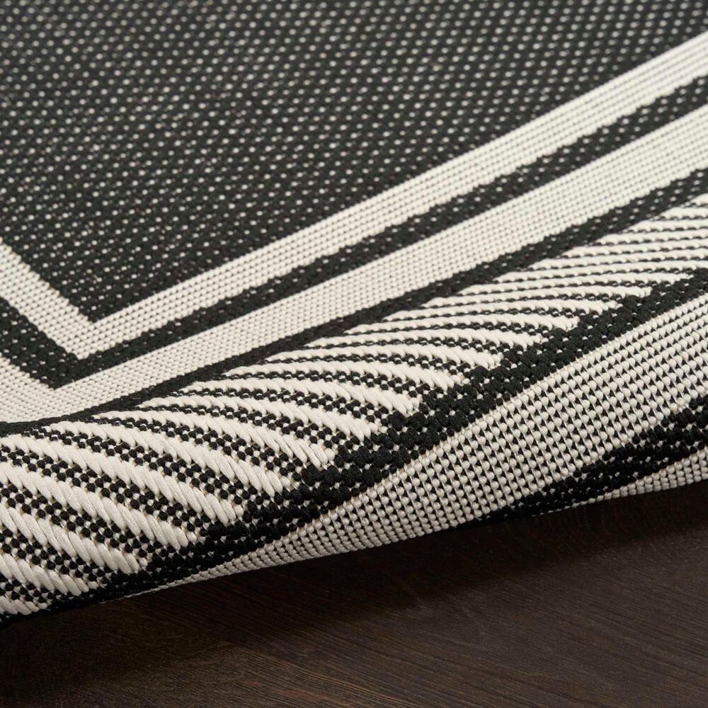 Nourison Horizon HOZ03 Black 4&#39; x 6&#39; Indoor/Outdoor Area Rug, , large