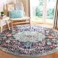 Safavieh Madison MAD447Z 5" Round Black and Teal Area Rug, , large