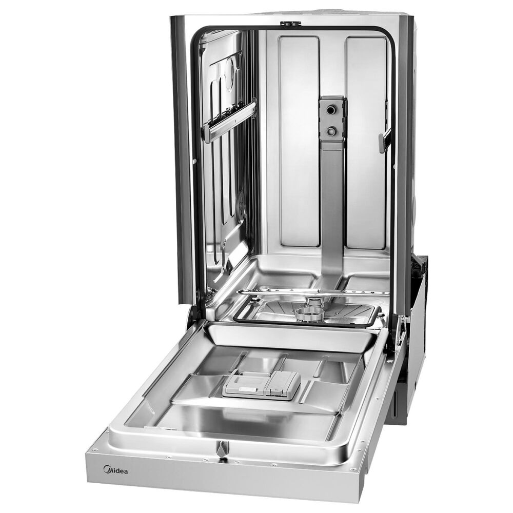 Midea 18" Front Control Built-In Dishwasher in Stainless Steel, , large