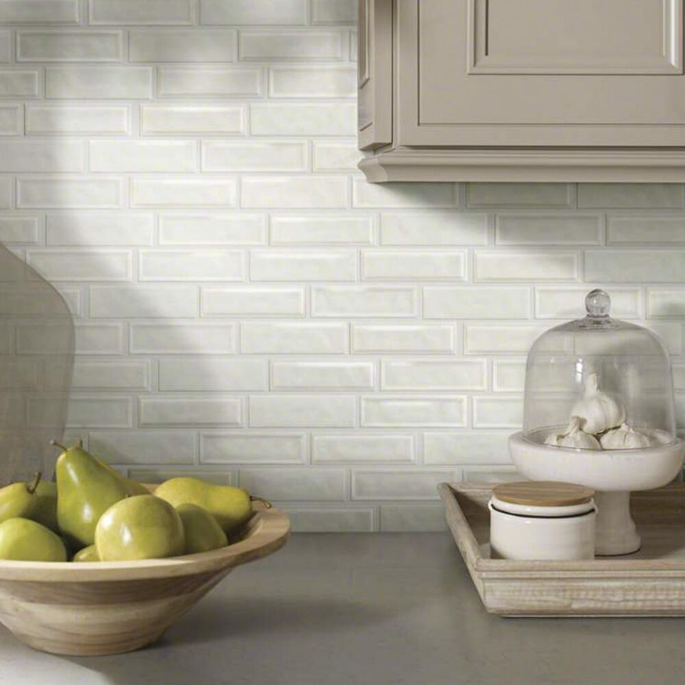 Shaw Geoscape Bone 13.39" x 12.48" Random Linear Mosaic Sheet, , large