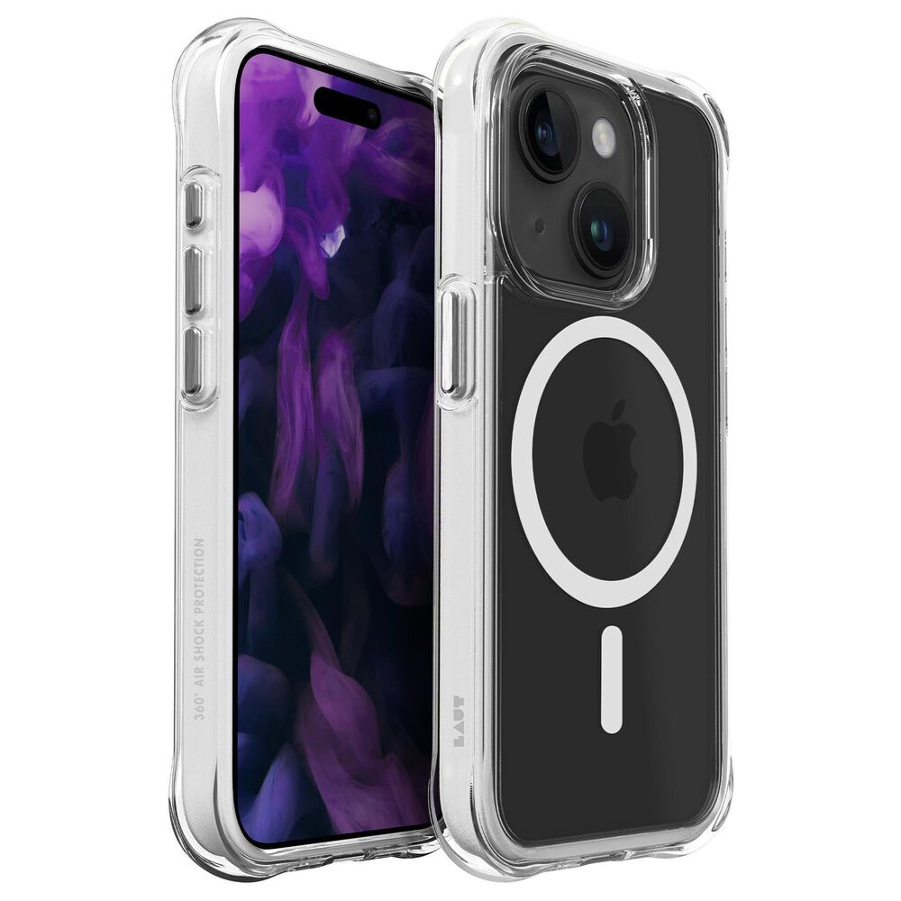 LAUT Aero Protect Case for Apple iPhone 15 in White and Crystal Clear, , large