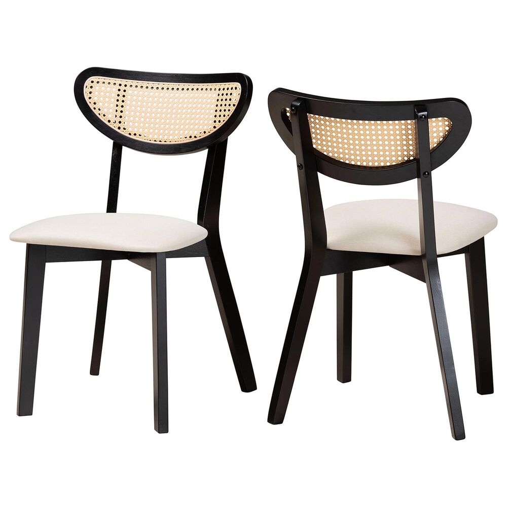 Baxton Studio Dannell Side Chair in Black and Light Brown (Set of 2), , large