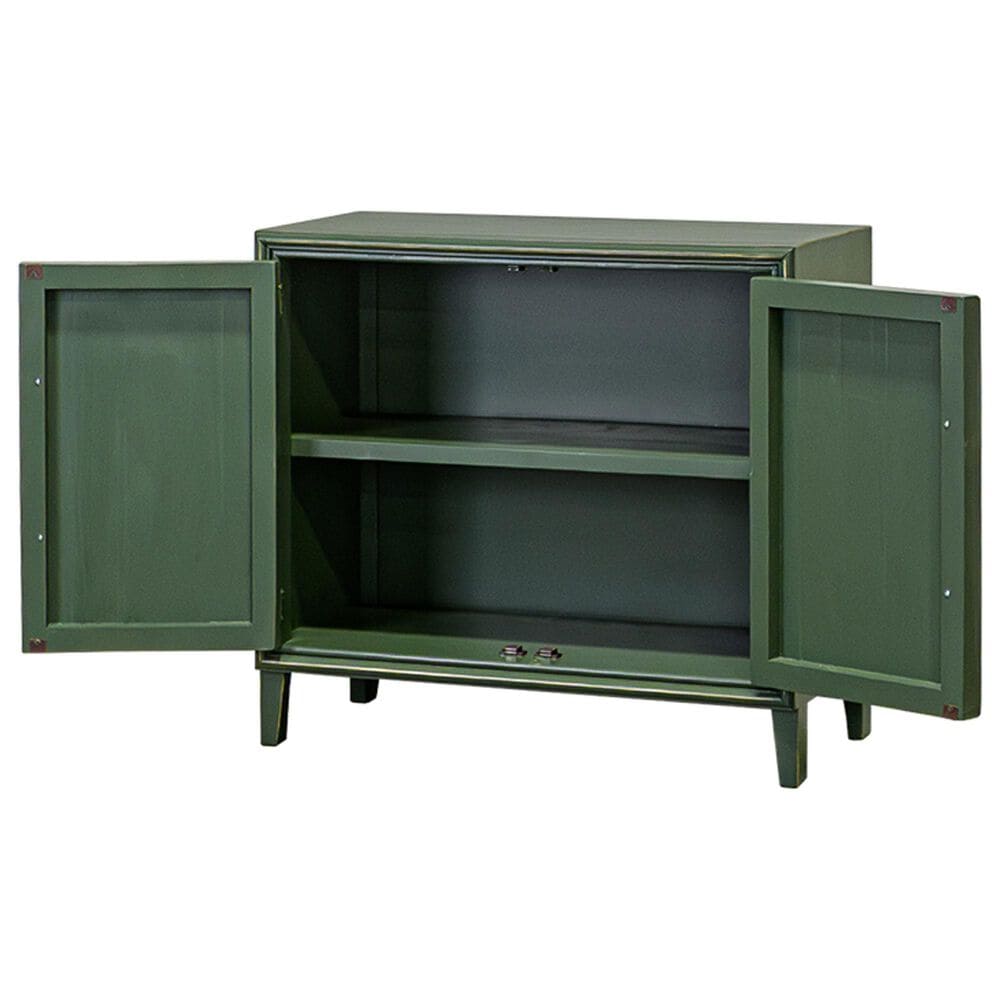 Rustic Root Riley Small Storage Cabinet in Green, , large