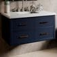 Lexora Home Castor 36" Single Bathroom Vanity in Blue with 2 cm White Cultured Marble Top and Rectangular Sink, , large