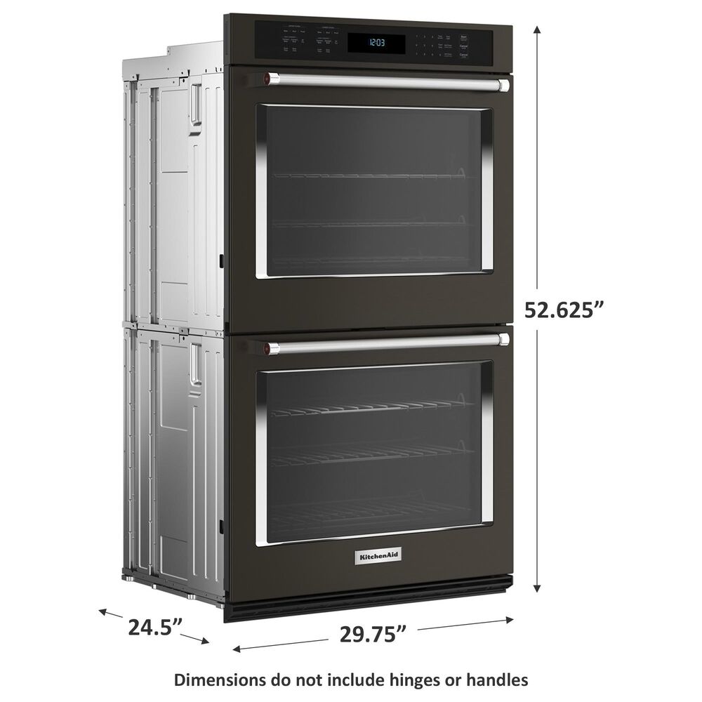 KitchenAid 30&quot; Double Electric Wall Oven with Air Fry Mode in Black Stainless Steel, , large