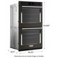 KitchenAid 30" Double Electric Wall Oven with Air Fry Mode in Black Stainless Steel, , large