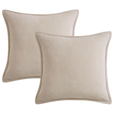 BCP Home 20" x 20" Chenille Throw Pillow in Beige (Set of 2), , large